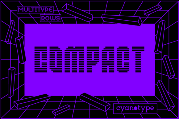 MultiType Rows Compact: A Pixelated Typeface for Modern Editorial Design