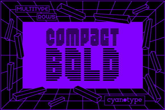MultiType Rows Compact Bold: The Pixelated Typeface for Modern Branding