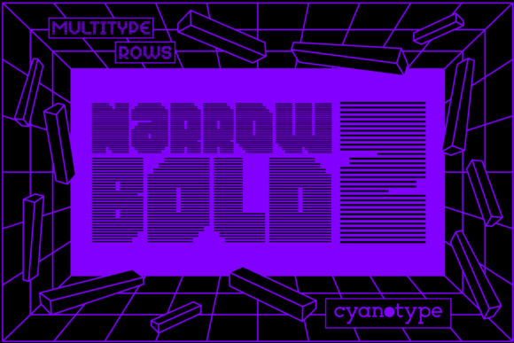 MultiType Rows Narrow Bold 2: The Pixelated Typeface for Modern Web Design
