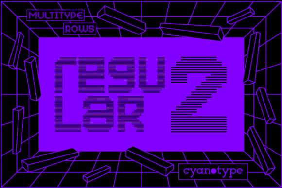 MultiType Rows Regular 2: A Pixelated Display Font for Editorial Design